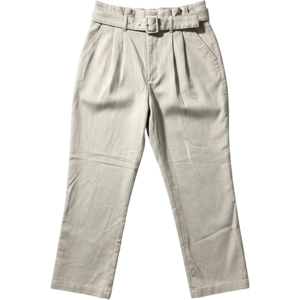 Abercrombie & Fitch Trousers Womens Small Beige Preppy Belted Herringbone Pants